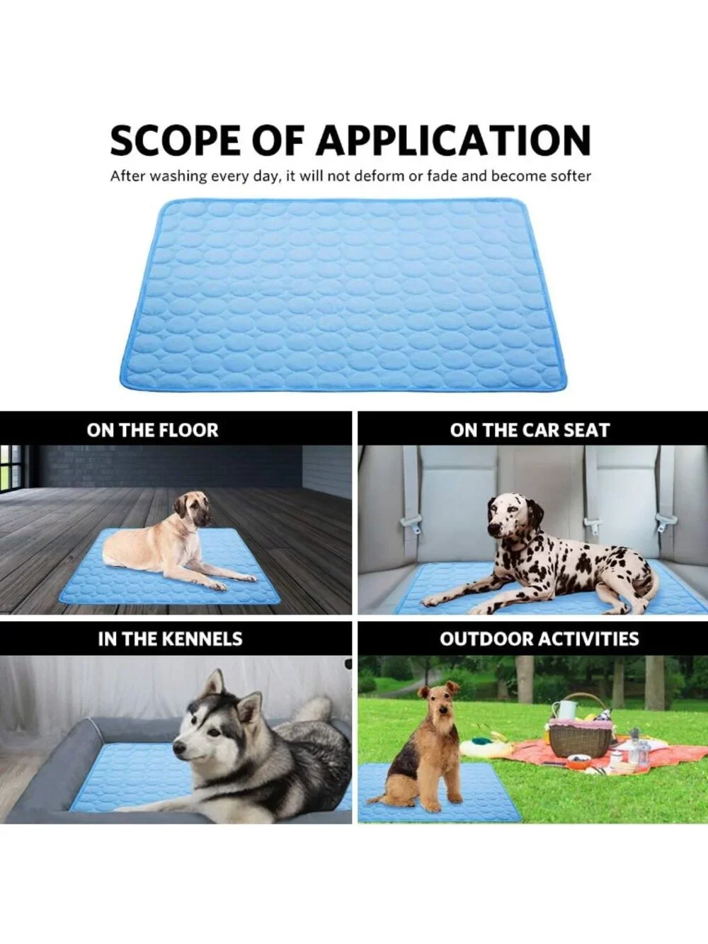 Dog Cooling Mat Pet Cooling Pads Dogs & Cats Pet Cooling Blanket for Outdoor Car